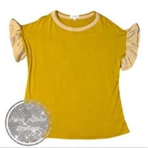 Mustard Yellow Ruffle Top - Women’s